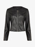 Veste courte en simili ajustée - Noir - 1