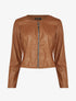 Veste courte en simili ajustée - Marron - 3