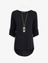 Tunique oversize avec sautoir - Noir - 6