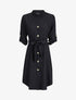 Robe chemise unie - Noir - 1