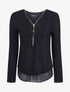 Pull en maille douce à doublure voile - Noir - 1
