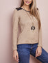 Pull à épaules en dentelle - Beige - 5