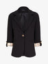 Blazer droit à ourlets imprimés - Noir - 3