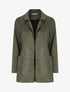 Veste ouverte mi-longue en suédine - Kaki - 4