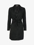 Veste style trench en suédine - Noir - 1