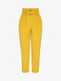 Pantalon carotte 7/8 à taille empire froncée - Moutarde - 1