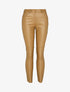 Pantalon slim taille standard en simili - Camel - 1