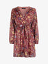 Robe patineuse cache-coeur à motif roses - Mauve - 4
