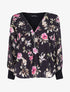 Top imprimé floral à fermeture stylisée - Noir - 4
