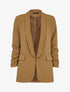 Blazer oversize à manches 3/4 froncées - Camel - 1