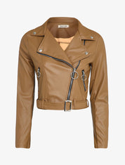 Perfecto court à zips stylisés - Camel - 1
