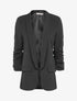 Blazer oversize à manches coudées froncées - Noir - 1
