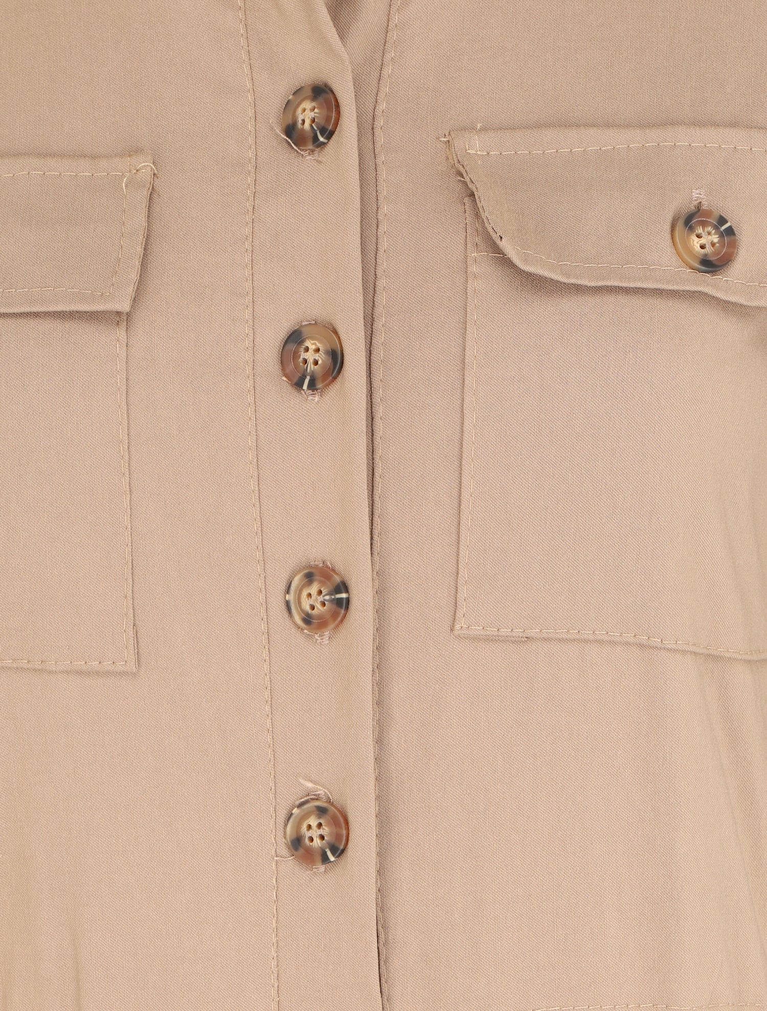 Combinaison slim à poches à rabats - Beige - 3