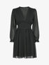 Robe empire à manches bouffantes transparentes - Noir - 4