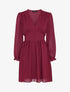 Robe empire à manches bouffantes transparentes - Bordeaux - 4