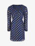 Robe empire à imprimé pois dorés - Marine - 1