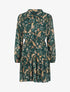 Robe à col lavallière et imprimé cachemire - Vert émeraude - 1