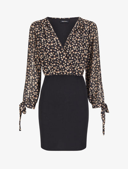 Robe fourreau à buste effet boule imprimé fleurs d&
