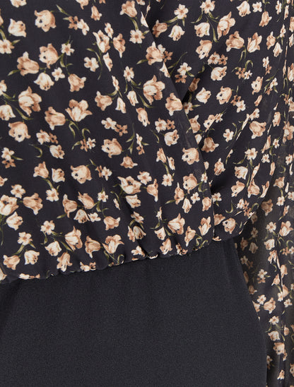Robe fourreau à buste effet boule imprimé fleurs d&