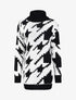 Pull long à col roulé et imprimé pied de coq stylisé - Noir - 1