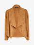 Veste en suédine à pans asymétriques - Camel - 4