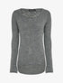 Pull à dos long ajouré et stylisé - Gris - 1