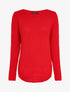 Pull long à dos en maille ajourée - Rouge - 1
