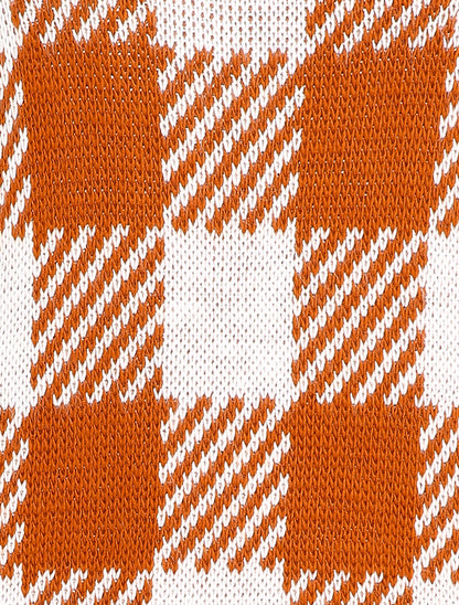 Pull à imprimé damier stylisé - Rouille - 3