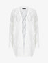 Cardigan mi-long en maille ajourée - Blanc - 1