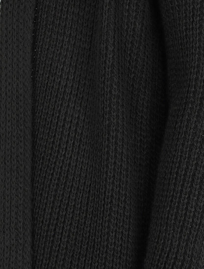 Gilet mi-long en grosse maille à col châle - Noir - 3
