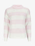 Pull court à rayures et col montant - Rose pâle - 1