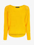 Pull à col bateau à manches en maille ajourée - Jaune - 1