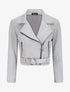 Perfecto en suédine à zips stylisés - Gris foncé - 1