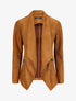 Veste en suédine à pans asymétriques - Camel - 1