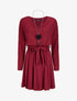 Robe pull coupe patineuse à manches dolman - Bordeaux - 4