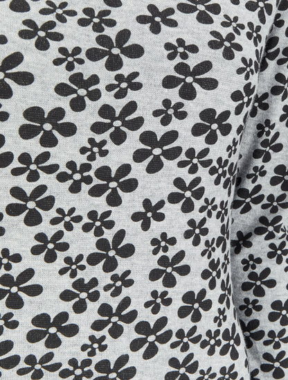 Robe dos nu à imprimé fleuri - Gris/noir - 3