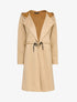Veste longue à capuche en suédine - Beige - 1