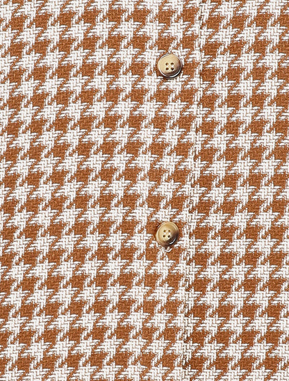 Surchemise à motif pied de poule - Camel - 4