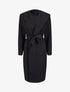 Manteau long ceinturé à capuche - Noir - 4