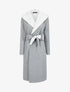 Manteau long ceinturé à capuche - Gris chiné - 4