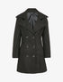 Manteau mi-long à pans croisés en laine mélangée - Noir - 1