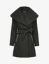 Manteau effet laine bouclée à col large - Noir - 4