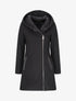 Manteau à capuche et à zip asymétrique - Noir - 4