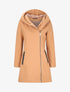 Manteau à capuche et à zip asymétrique - Camel - 1