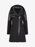 Manteau à empiècement en simili effet matelassé - Noir - 4