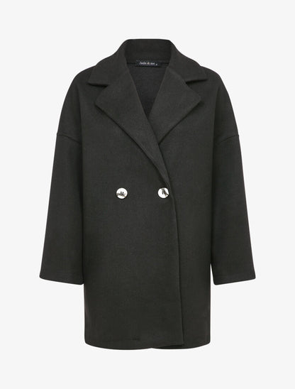 Manteau croisé à 2 boutons - Noir - 1