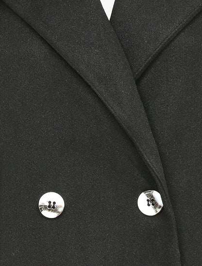 Manteau croisé à 2 boutons - Noir - 3