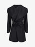 Manteau mi-long à col châle - Noir - 1