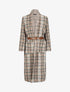 Manteau long imprimé tartan - Camel - 1