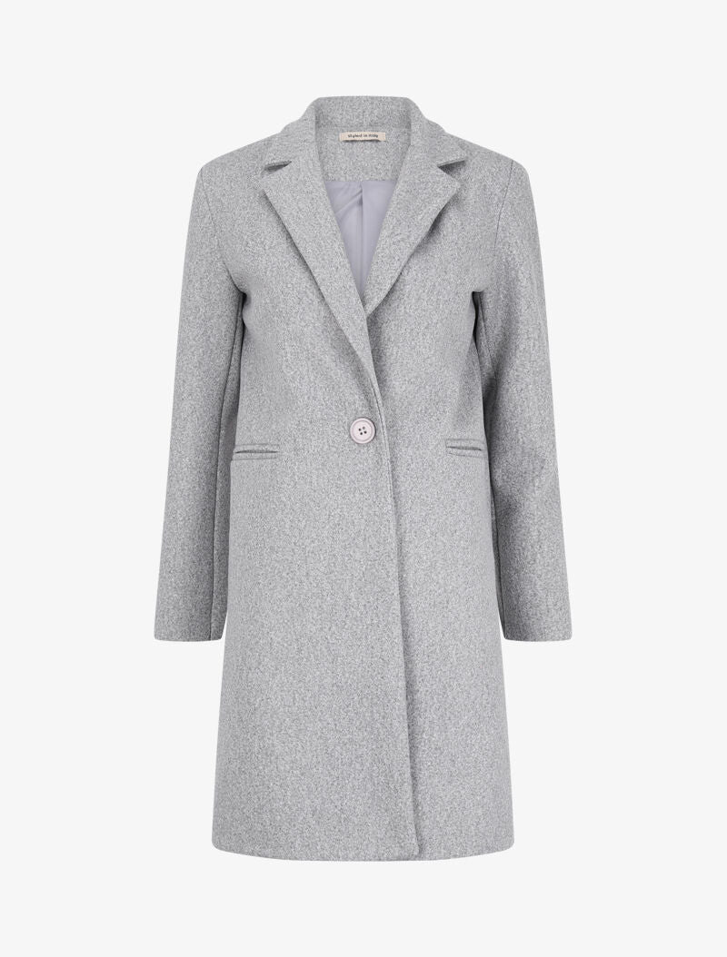 Manteau classique à un bouton - Gris chiné - 1